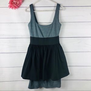 Necessary Objects Gray Ruffle Midi Dress